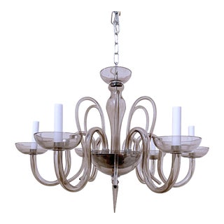 Late 20th Century Murano Glass Smoked Color Chandelier For Sale