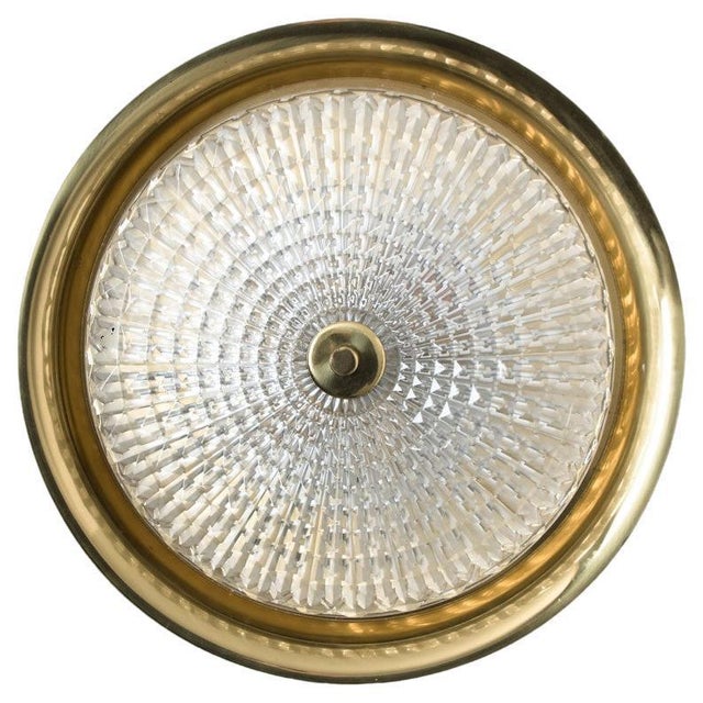 Vintage Gold Brass and Clear Glass Flush Mount by Carl Fagerlund, 1960s For Sale - Image 16 of 16