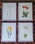 4 Botanical Linocut Prints Framed in Lilac Purple Frames These Linocut Prints came from a Henry Evans Calendar, so they...