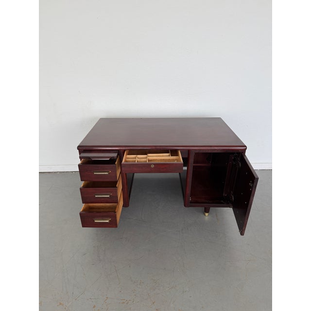 A vintage 1960s mid-century modern desk made by Jasper Office Furniture Co., a company based in Indiana known for...