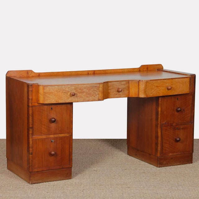 Brown Burl Wooden Dressing Table, 1930s For Sale - Image 8 of 8