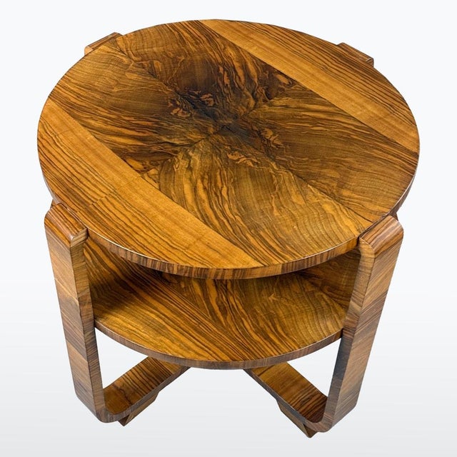 Art Deco Walnut Coffee Table from Bohemia, 1930s For Sale - Image 4 of 7