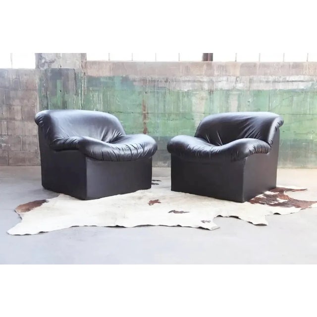 Postmodern Black Upholstered Sculptural Lounge Chair, 1980s, (One Chair 2 Avail) For Sale - Image 10 of 12