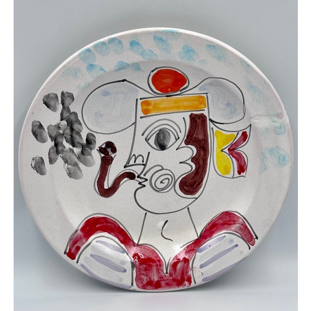 Ceramic Pasta Bowl Plate by Italian Artist Giovanni DeSimone in the Manner of Picasso For Sale - Image 7 of 7