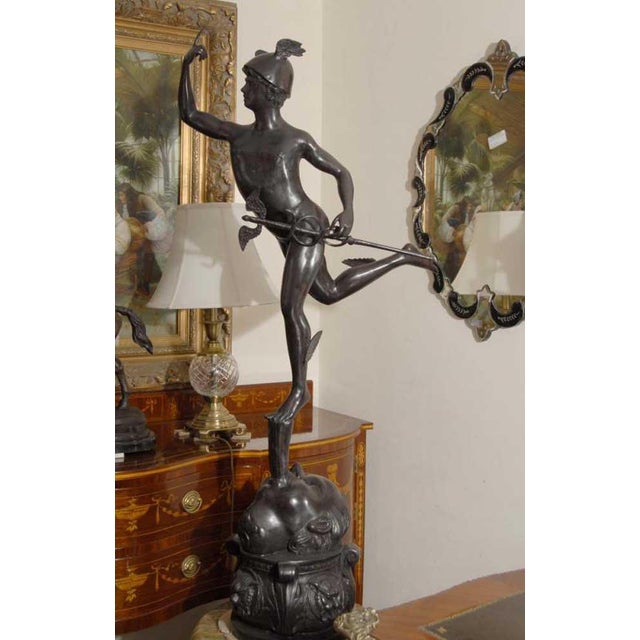Italian Mecury Statue in Bronze For Sale - Image 16 of 16