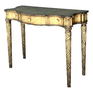 Vintage Mainland Smith Gold Finish Wood Console Table For Sale