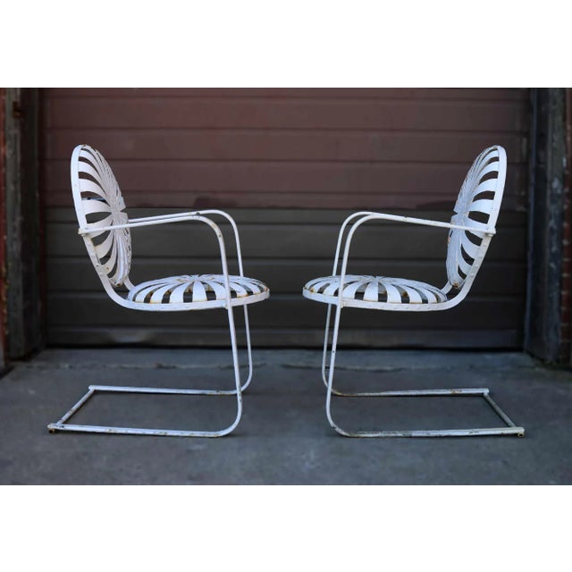 Francois Carre Francois Carre Cantilever Garden Chairs - Set of Four For Sale - Image 4 of 6