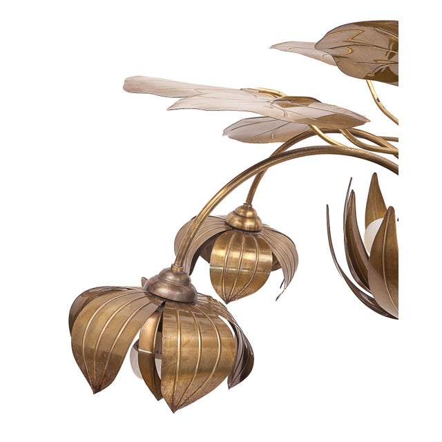 1970s Water Lily Chandelier from Maison Jansen, 1970s For Sale - Image 5 of 12