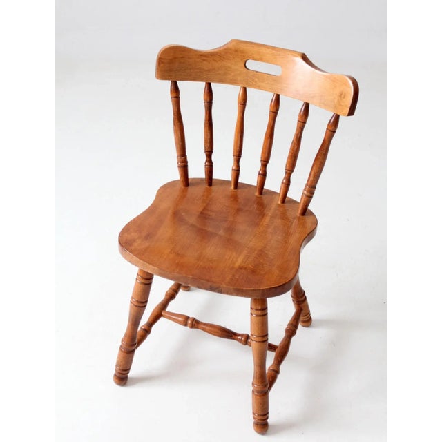 Vintage Pub Style Wood Chair For Sale - Image 6 of 9