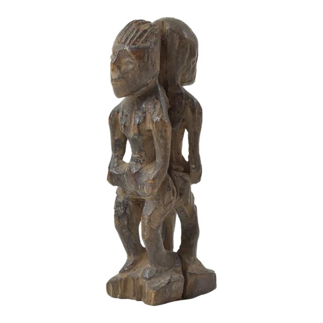Early 20th Century Luba Female and Male Fetish Figurine For Sale