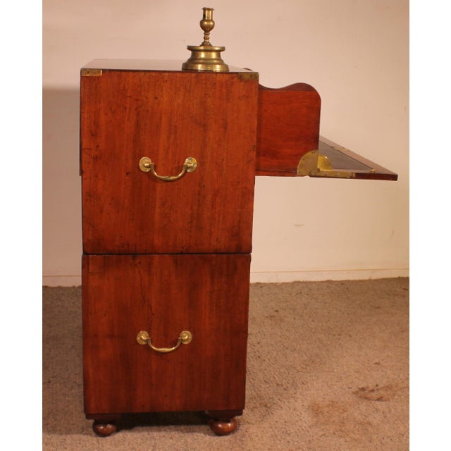 Wood Marine Commode in Blond Mahogany with Secretaire For Sale - Image 7 of 16