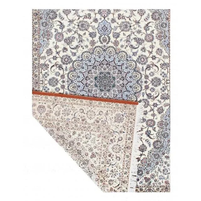 Traditional 2020s Fine Persian Nain 6-Lines Lamb's Wool & Silk Rug For Sale - Image 3 of 5