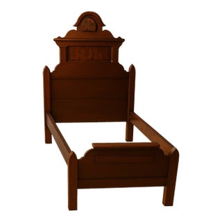 Antique Victorian Monumental Walnut Twin -Youth Bed For Sale