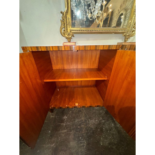 Wood Italian Art Deco Style Zebrawood Sideboard For Sale - Image 7 of 7