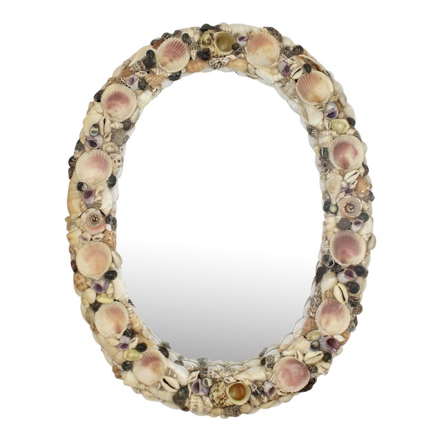 Vintage Seashell Wall Mirror For Sale