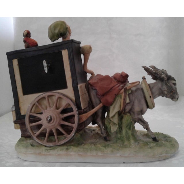 Italian Vintage Capodimonte Porcelain Organ Grinder With Donkey and Monkey Figurine Group. For Sale - Image 3 of 4