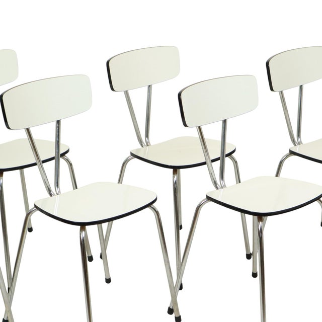 Grey Formica and Chrome Dining Chairs, 1960s, Set of 6 For Sale - Image 9 of 18