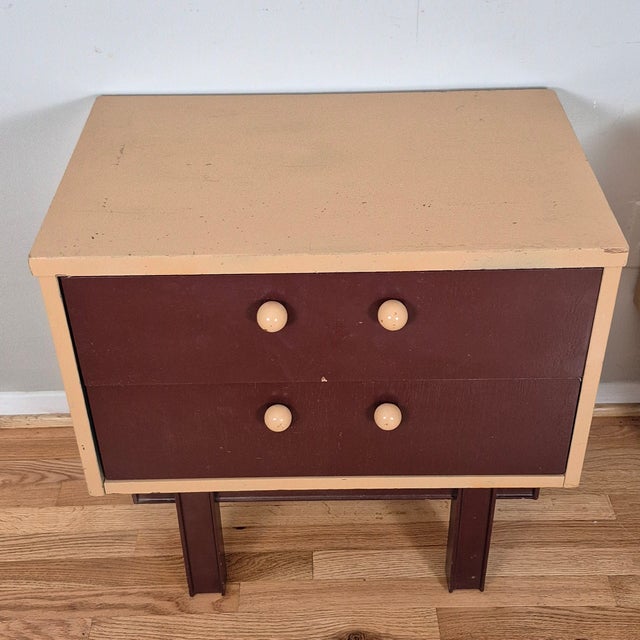 This is a really interesting pair of mid century modern side tables that can also be used as night stands. The tables are...