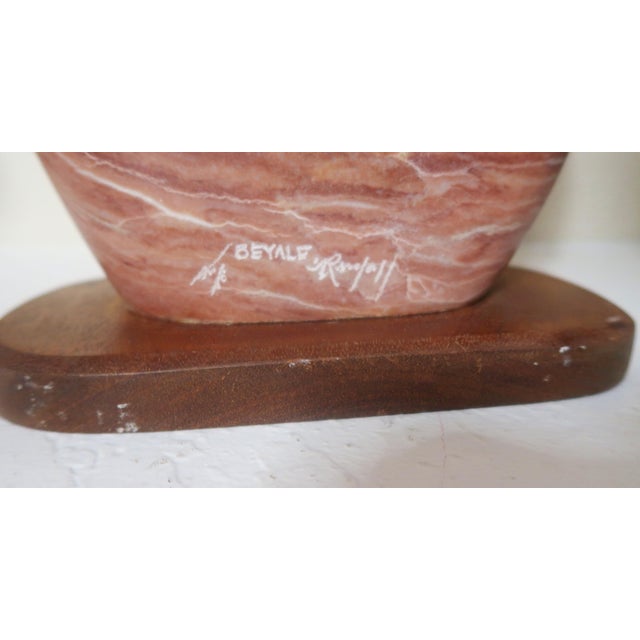 Late 20th Century Beautiful Signed Red Alabaster Sculpture "Navajo Woman" by Noted American Indian Artist Randall Beyale. For Sale - Image 12 of 13