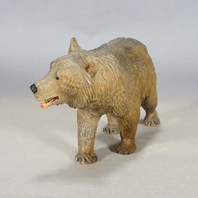 1930s Vintage Wooden Walking Bear, Brienz, 1930s For Sale - Image 5 of 9