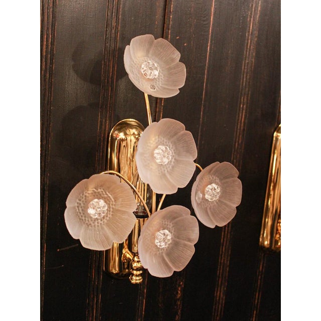 Vintage Floral Wall Sconces, 1930s, Set of 2 For Sale - Image 3 of 4