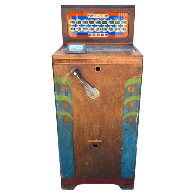 Late Art Deco Mills Novelty Co. "Jumbo Parade" 5-cent floor console slot machine, manufactured circa 1939–1940. Originally...
