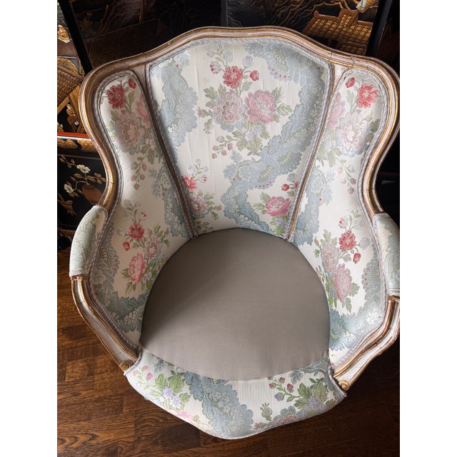 Blue 1960s Louis XV Bergere Chair For Sale - Image 8 of 8