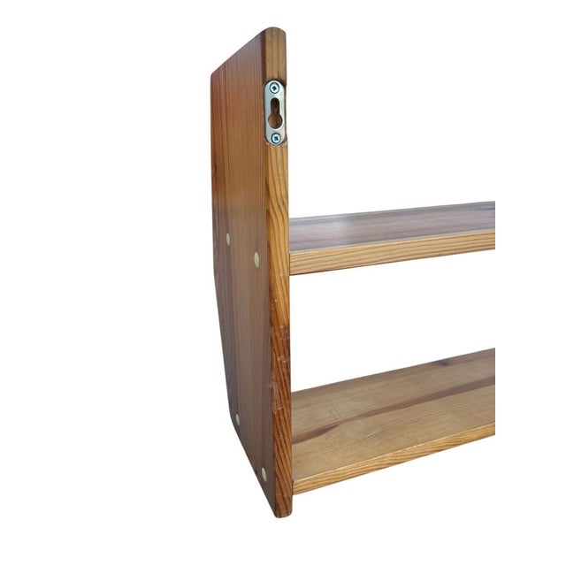Wood Vintage Brutalist Wall Shelf, 1970 For Sale - Image 7 of 8