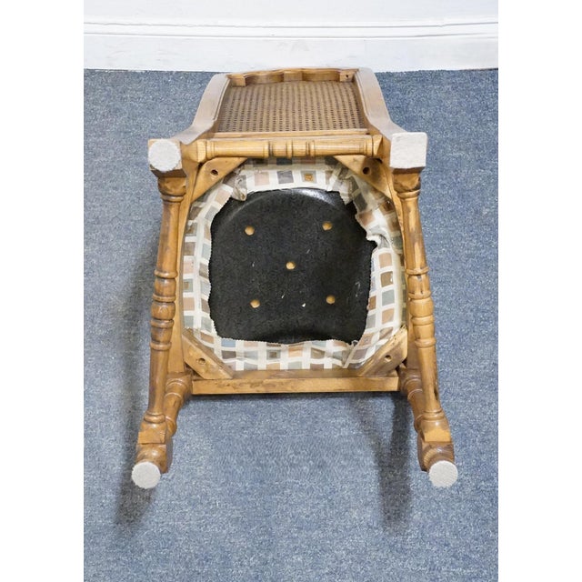 Wood Drexel Furniture Bishopsgate Collection Solid Walnut English Tudor Style Cane Back Dining Side Chair For Sale - Image 7 of 7