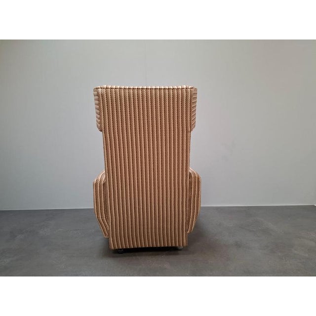 Textile Mid-Century Modern Wingback Lounge Armchair on Castors in Upholstery, 1960 For Sale - Image 7 of 18