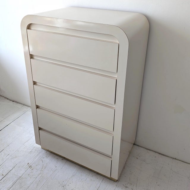 Vintage Laminate Waterfall Chest of Drawers, 1980s For Sale - Image 9 of 12