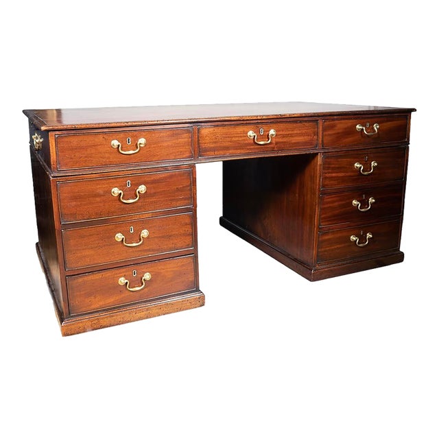 George III Mahogany Partners Desk For Sale