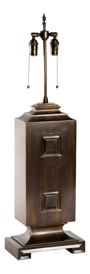 Monumental Patinated Brass Hollywood Regency Lamp