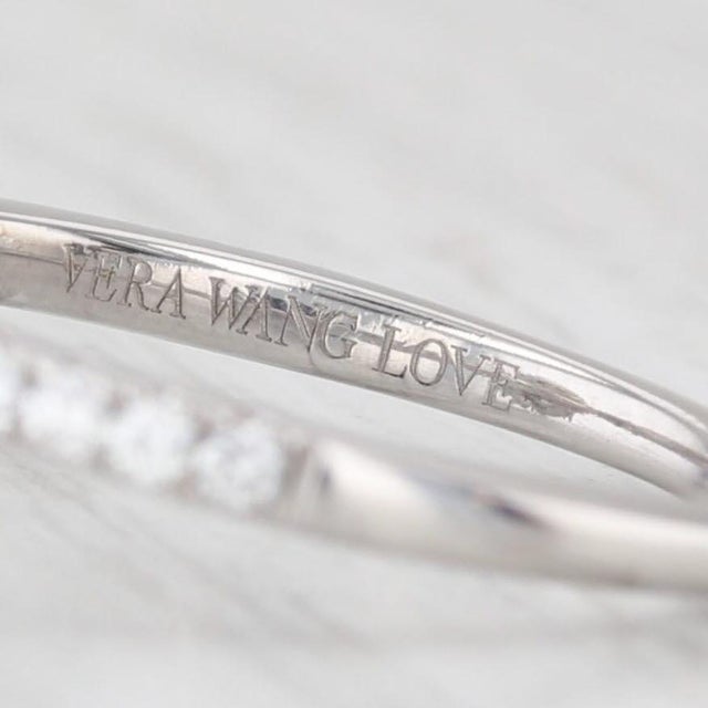Modern Vera Wang Love 1.09ctw Marquise Diamond Halo Engagement Ring 14k Gold Sapphire, Size 5.25 For Sale - Image 3 of 9