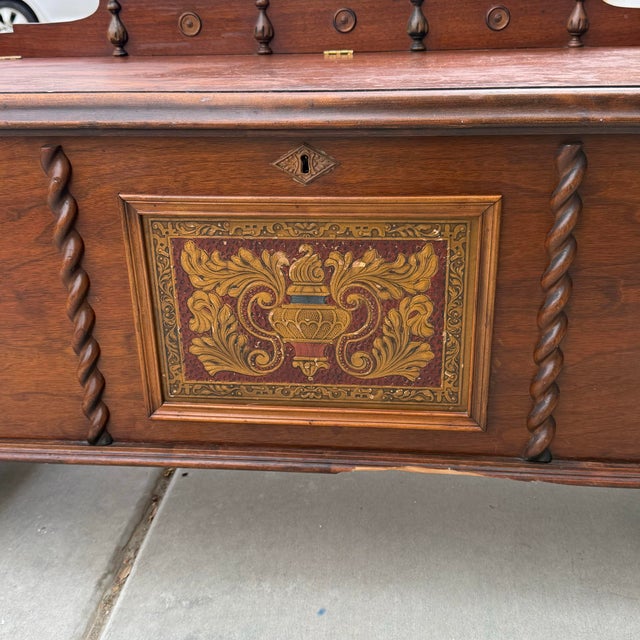 Wood Antique Walnut Spanish Revival Ed Roos Cedar Chest For Sale - Image 7 of 12