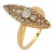 Late 19th Century Victorian Old Cut Diamond 18k Yellow Gold Navette Ring, Size 6.25 For Sale