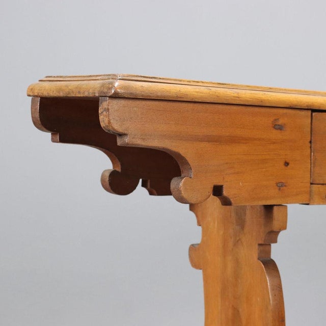 Antique Praying Desk in Walnut with Drawer, Italy, 19th Century For Sale - Image 4 of 12