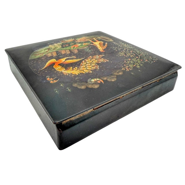 Soviet Mstyora Firebird Lacquer Box Signed V. Snyatkov, circa 1980 For Sale - Image 15 of 16