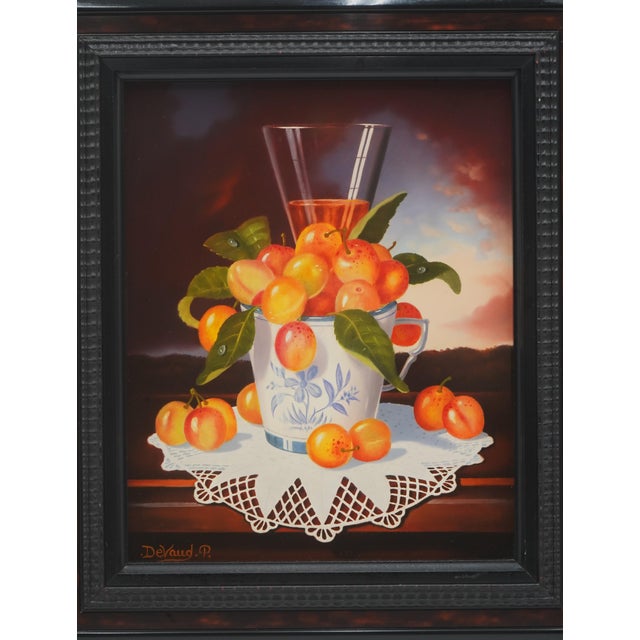 Traditional p.devaud Les Mirabelles Oil on Canvas Painting Art For Sale - Image 3 of 9