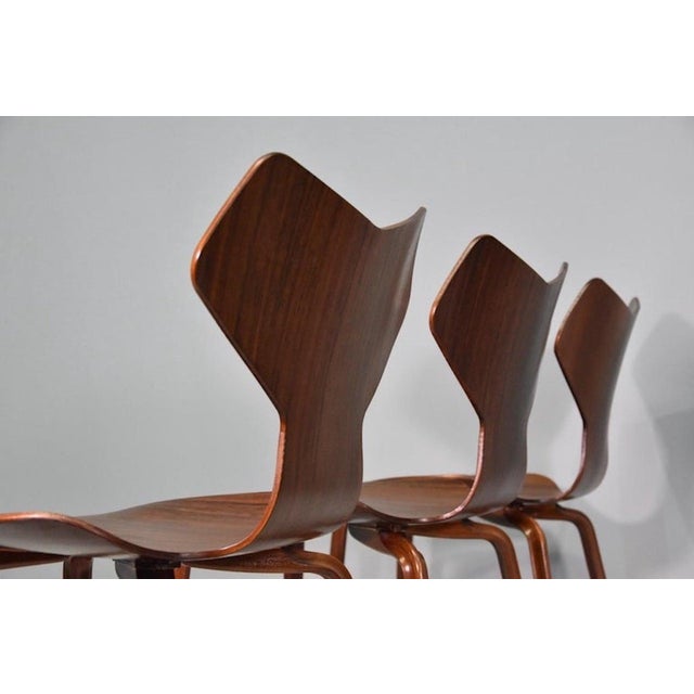 Twelve Grand Prix Wooden Chairs by Arne Jacobsen for Fritz Hansen, 1950, Set of 12 For Sale - Image 12 of 18