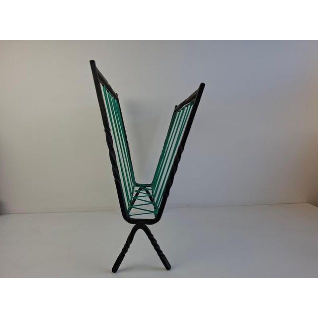 Mid-Century Czechoslovakian Magazine Rack with Green Wire, 1960 For Sale - Image 18 of 18