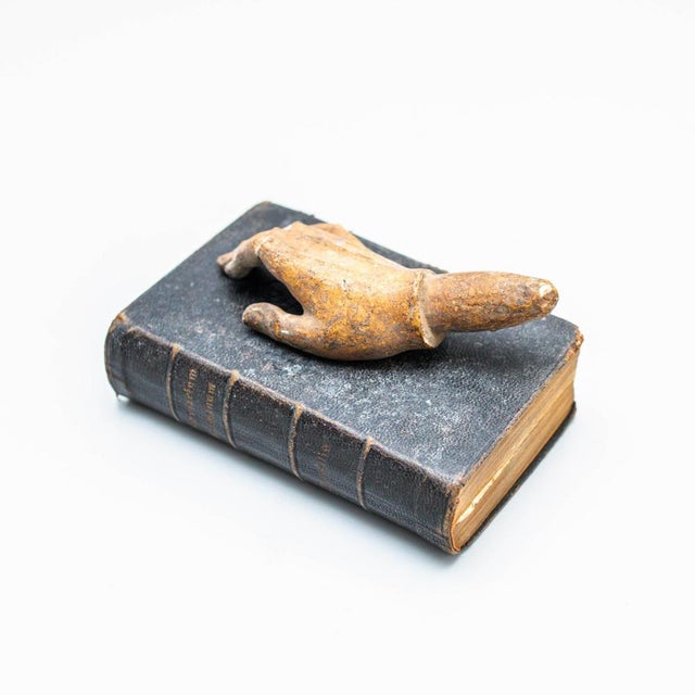 Sculptural Artwork with Book and Mysterious Hand, 1990s For Sale - Image 10 of 14