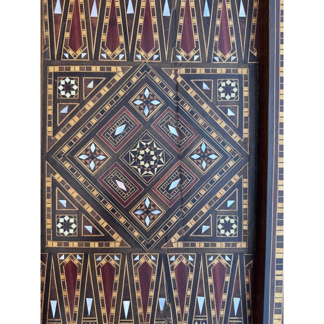 Early 20th Century Marquetry Inlay With Mother of Pearl Folding Game Table For Sale - Image 18 of 18