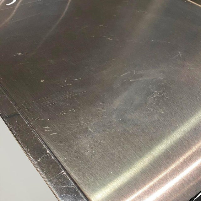 Black Italian Modern Cart with Bottle Holder in Steel and Black Metal, 1980s For Sale - Image 8 of 18