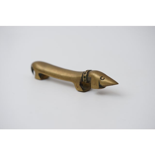 Gold Vintage Brass Dachshund Bottle Opener by Walter Bosse for Herta Baller, 1950s For Sale - Image 8 of 11
