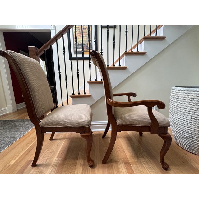 Solid Wood Dining Table and Eight Chairs For Sale In Saint Louis - Image 6 of 8