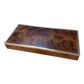 Dal Negro Treviso Burl Wood and Brass Playing Card Box For Sale