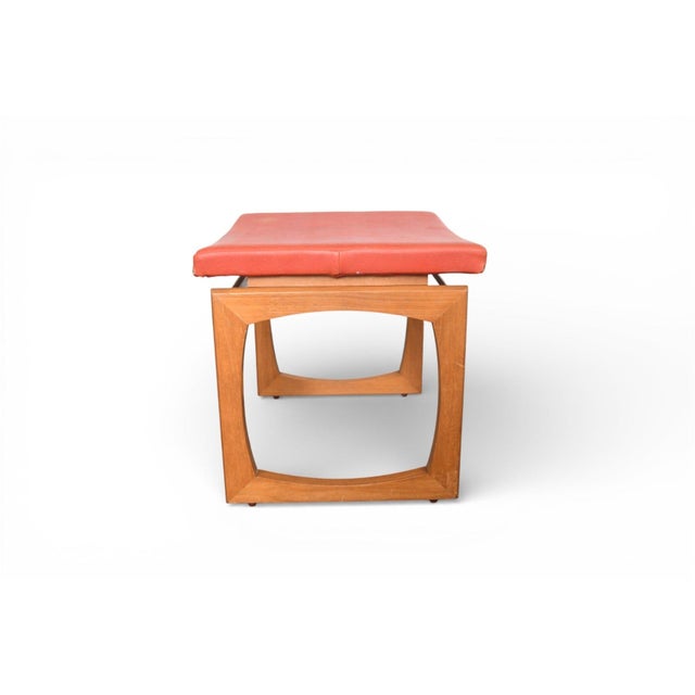 Mid 20th Century Quadrille Ottoman / Vanity Stool in Teak Attributed to G Plan For Sale In San Francisco - Image 6 of 6