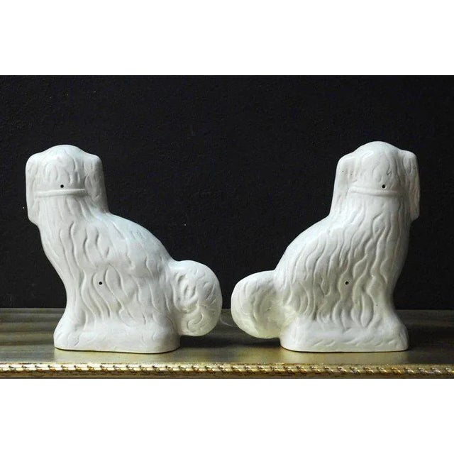 White English Staffordshire Glazed Ceramic Sculptures - a Pair For Sale - Image 8 of 11