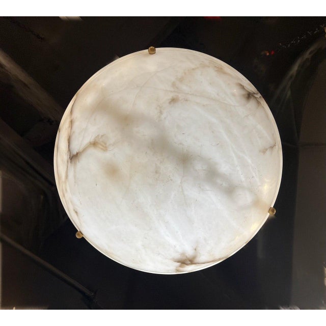 Circa 1940 alabaster pedant light fixture with interior lights